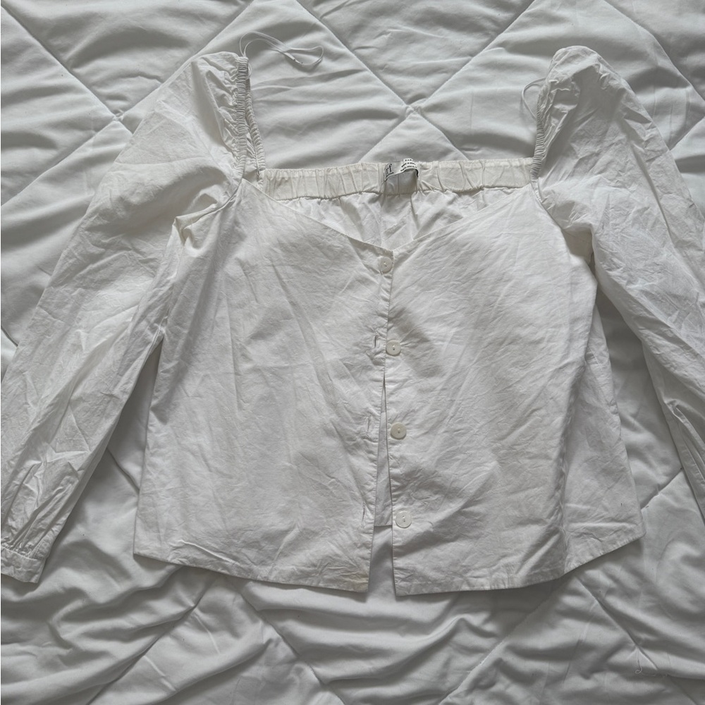 Zara White Off-Shoulder Blouse